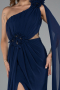 Standesamtkleid Lang Chiffon Marineblau ABU5144