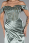 Minzgrün Abendkleid Satin Lang ABU5130