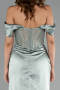 Minzgrün Abendkleid Satin Lang ABU5130