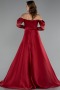 Weinrot Standesamtkleid Satin Lang ABU5054