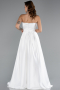 Weiß Abschlusskleid Satin Lang ABU5105