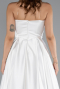 Weiß Abschlusskleid Satin Lang ABU5105