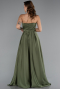 Khaki Abschlusskleid Satin Lang ABU5105