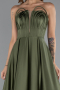 Khaki Abschlusskleid Satin Lang ABU5105