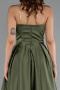 Khaki Abschlusskleid Satin Lang ABU5105