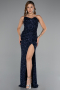 Abendkleid Lang Marineblau ABU5166