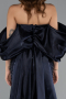 Abendkleid Lang Perlenbesetzt Marineblau ABU5169