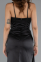 Abschlusskleid Lang Satin Schwarz ABU5171