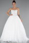 Brautkleid in Großen Größen Lang Spitze Weiß ABG150
