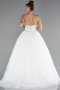 Brautkleid in Großen Größen Lang Spitze Weiß ABG150