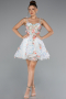 Designer Abendkleid Kurz Schuppig Weiß ABK2407