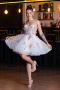 Designer Abendkleid Kurz Schuppig Weiß ABK2407