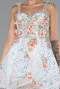 Designer Abendkleid Kurz Schuppig Weiß ABK2407