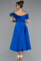 Partykleid Midi Satin Sächsischblau ABK2410