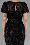 Partykleid Midi Perlenbesetzt Schwarz ABK2412