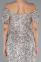 Beige Abendkleid Schuppig Lang ABU4843