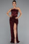 Abendkleid Lang Weinrot ABU5185