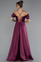 Pflaume Abschlusskleid Satin Lang ABU4703