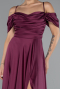 Pflaume Abschlusskleid Satin Lang ABU4703