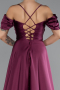 Pflaume Abschlusskleid Satin Lang ABU4703