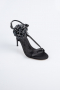 Schwarz Party-Schuhe Satin AB1144