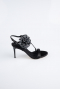 Schwarz Party-Schuhe Satin AB1144