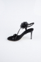 Schwarz Party-Schuhe Satin AB1144