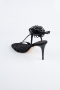 Schwarz Party-Schuhe Satin AB1144
