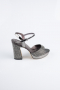 Party-Schuhe Perlenbesetzt Platin AB1154