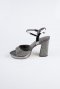 Party-Schuhe Perlenbesetzt Platin AB1154