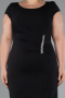 Schwarz Partykleid İn Übergröße Midi ABK2340