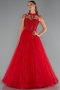 Designer Verlobungskleid Lang Rot ABU6147