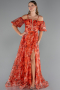Abendkleid Lang Orange ABU5221