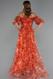 Abendkleid Lang Orange ABU5221