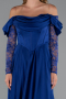 Sächsischblau Standesamtkleid Satin Lang ABU5054