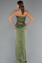 Khaki Abschlusskleid Satin Lang ABU3474
