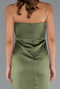 Khaki Abschlusskleid Satin Lang ABU3474