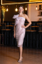Abendkleid Midi Perlenbesetzt Puder ABK2424