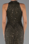 Dunkles Khaki Abendkleid Lang ABU4791