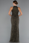 Dunkles Khaki Abendkleid Lang ABU4791