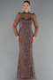 Braun Abendkleid İm Meerjungfrau-Stil Lang ABU4526