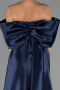Abendkleid Lang Perlenbesetzt Marineblau ABU5234