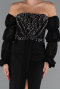 Abendkleid Lang Chiffon Schwarz ABU5241