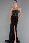 Abendkleid Lang Chiffon Schwarz ABU5241
