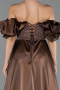 Abendkleid Lang Perlenbesetzt Braun ABU5154