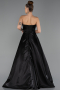 Abendkleid Lang Satin Schwarz ABU5264
