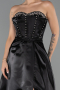 Abendkleid Lang Satin Schwarz ABU5264