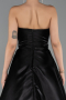 Abendkleid Lang Satin Schwarz ABU5264