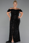 Abendkleid in Übergröße Lang Schwarz ABU5232