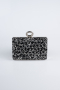 Schwarz-Silber Abendtasche SH830